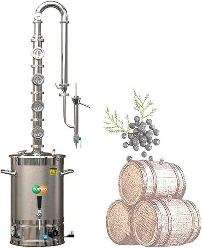 Miniatura 13 de YUEWO Kit de Destilación de Vino de Acero Inoxidable de 5.8 Galones/22 Litros, Destilador de Agua, Kit de Elaboración Casera para Bricolaje