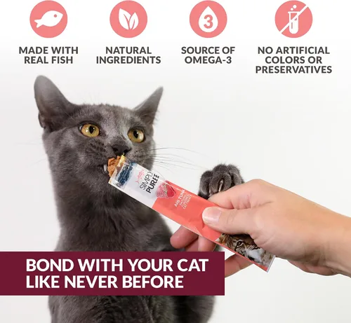 Miniatura 5 de Wild Eats Simply Puree Ahi - Tina de atún para gatos, 48 porciones individuales de golosinas para gatos con alto contenido de proteínas, totalmente
