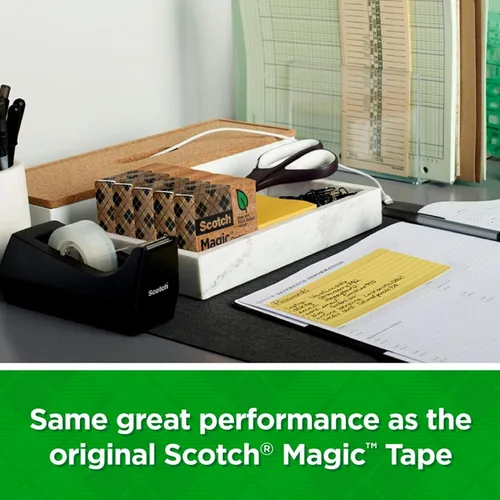 Miniatura 5 de Scotch Cinta Mágica Ecológica, Cinta Invisible para Fijar Papel, Suministros de Oficina y Suministros de Regreso a la Escuela, 0.75 pulg. .x 900
