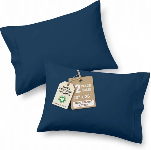 Miniatura 31 de Lane Linen - Juego de 2 fundas de almohada, 100% algodón orgánico puro, tamaño king, color amarillo claro/vainilla (20 x 36 pulgadas)