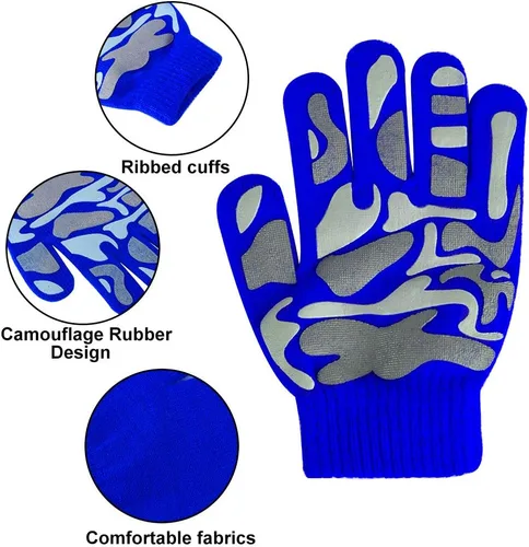 Miniatura 16 de Hicdaw 6 pares de guantes de invierno para niños, guantes de punto elásticos y cálidos para niños o niñas