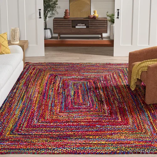 Miniatura 46 de SAFAVIEH Braided Collection - Alfombra de pasillo, 2 pies 3 pulgadas x 8 pies, color negro y azul, hecho a mano, reversible, ideal para dormitorio