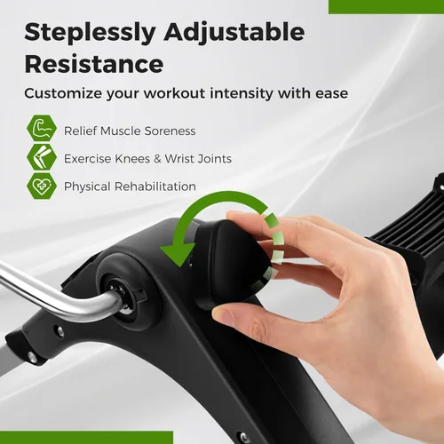 Miniatura 5 de GYMAX Ejercitador de pedales de bicicleta para debajo del escritorio, mini bicicleta estática plegable con pantalla LCD para entrenamiento de brazos