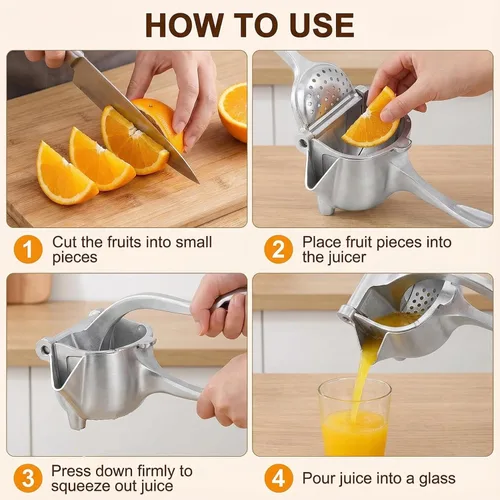 Miniatura 3 de Fresh Fruit Juice Extractor, 2026 Upgrade Aluminum Hand Juicer Squeezer Lemon Juicer Manual Hand Press with Ergonomic Grip, Easy to Clean for Orange
