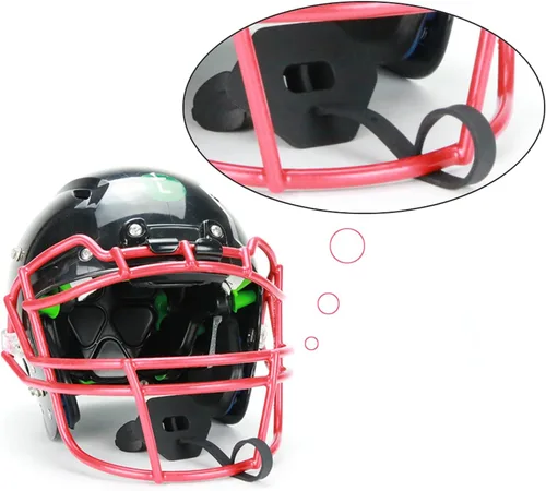 Miniatura 6 de Protector bucal de fútbol, boquilla de fútbol, transpirable, con protector de labios, correa de casco incluida, para jóvenes y adultos (negro)