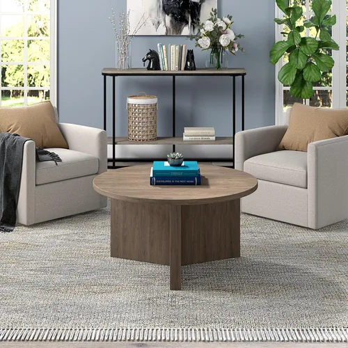 Miniatura 6 de Henn&Hart Anders Mesa de centro, 32" de ancho, gris Gris(Weathered Gray)