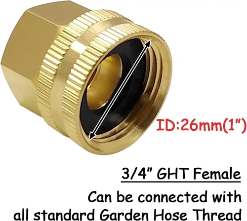 Miniatura 3 de Uenede Conector de manguera de jardín hembra de latón de 1/2 "NPT a 3/4" GHT hembra, reductor giratorio roscado reductor adaptador de conversión