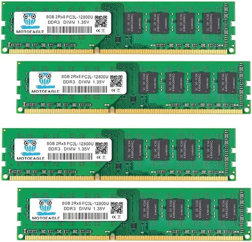 Miniatura 17 de Motoeagle Kit de 8 GB (2 x 4 GB) 2RX8 PC3-10600U DDR3 1333 MHz DIMM RAM 4 GB DDR3 10600 PC3 1333 UDIMM CL9 1.5V 240-Pin Memoria de escritorio DDR3