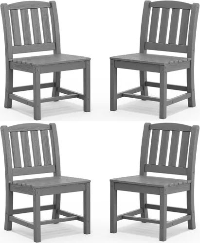 Miniatura 41 de SERWALL Juego de comedor para exteriores de 9 piezas, mesa de comedor expandible de 60 a 83 pulgadas y 8 sillas de polietileno de alta densidad