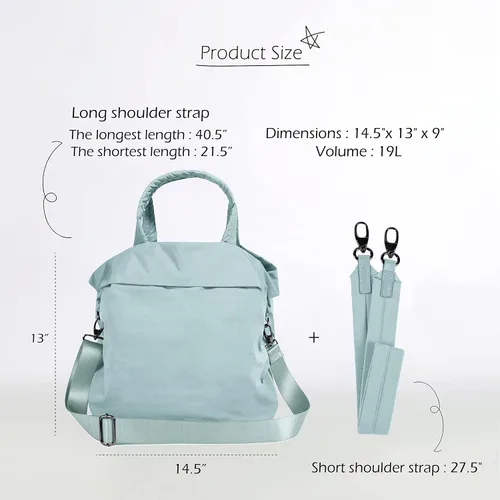 Miniatura 7 de ODODOS Bolsas Hobo Multi 2.0 de 19L con 2 correas para mujer, bolsos de mano, bolsos cruzados