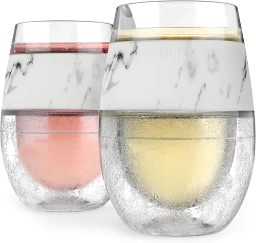 Miniatura 15 de Host Set de Tazas para Vino Congelables de 2 - Tazas de Plástico de Doble Pared Aisladas para Enfriar Vino con Gel Congelable, Vasos de Vino