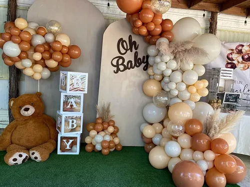 Miniatura 5 de Globos color beige, 150 unidades de diferentes tamaños, paquete de globos de 18 pulgadas, 12 pulgadas, 10 pulgadas, 5 pulgadas, color marfil crema
