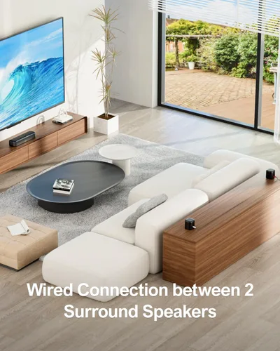 Miniatura 3 de ULTIMEA Barra de sonido de 5.1 canales con subwoofer, sistema de sonido envolvente virtual de cine en casa para TV, barra de sonido con control por
