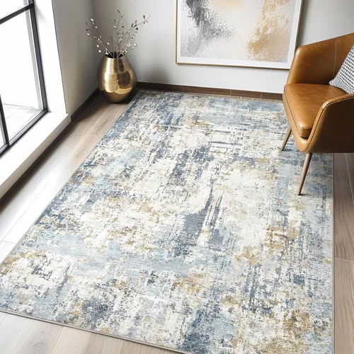 Miniatura 210 de Alfombra de pasillo lavable para cocina: 3 x 10 pies, antideslizante, abstracto, suave, moderno, resistente a las manchas, para interiores, piso