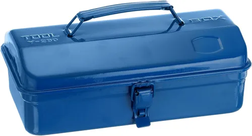Miniatura 11 de HARFINGTON Caja de Herramientas 11.4" Caja de Herramientas de Acero Portátil Estilo Techo de Cadera con Cierre de Pestillo de Metal Cofre de Negro