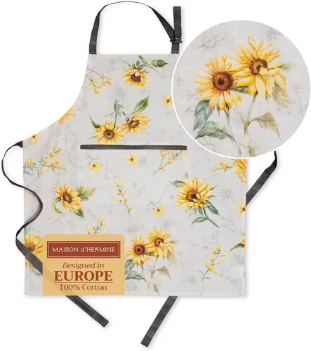 Miniatura 65 de Maison d' Hermine Delantal 100% de algodón para mujeres con bolsillo de cocina delantal de chef para hombres para cocinar primavera verano 001