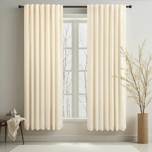 Miniatura 27 de Cortinas de terciopelo opacas para oscurecer la habitación de 63 pulgadas de largo para sala de estar, comedor, 2 paneles, privacidad pesada