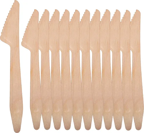 Miniatura 7 de TigerChef - Juego de cubiertos de madera 100% compostables, ecológicos, biodegradables, totalmente naturales