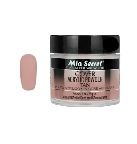 Mia Secret Polvo acrílico Cover Tan fabricado en Estados Unidos, varios tamaños (1 oz)