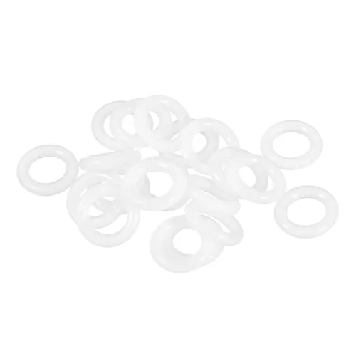 Miniatura 5 de Aros de silicona uxcell, de 30mm de diámetro exterior, 24mm de diámetro interior, 3mm de ancho, junta de sellado VMQ, color blanco, paquete de 20