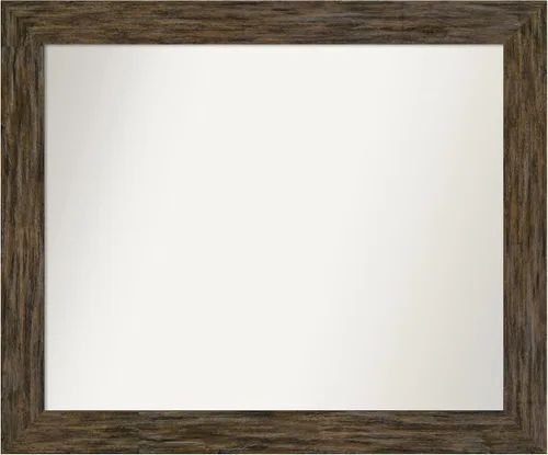 Miniatura 121 de Amanti Art Espejo personalizado, espejo de baño marrón Fencepost, espejo de pared o espejo de tocador de baño sobre el fregadero (27 x 27 pulgadas)