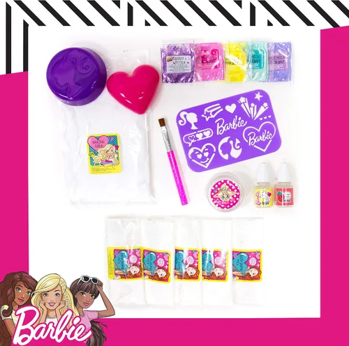 Miniatura 2 de Horizon Group USA - Kit de bombas de baño Barbie para hacer tu propia bomba de baño coloridas y de olor dulce, incluye plantilla, purpurina, moldes
