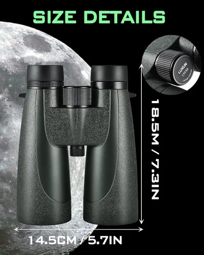 Miniatura 6 de LUXUN Prismáticos de 15 x 56 para adultos de alta potencia con sistema óptico HD, prisma BAK4 y revestimiento FMC, binoculares impermeables