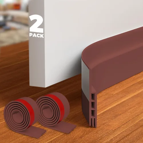 Miniatura 11 de Holikme Tapón de puerta para puertas, rollos y tiras para debajo de la puerta, bloqueador de corrientes de aire, aislante, tapón de ruido, adhesivo