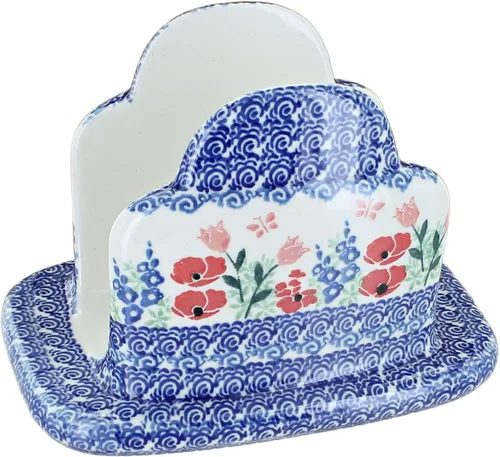 Miniatura 3 de Servilletero Alyce de cerámica polaca rosa azul