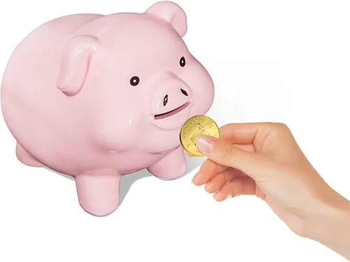 Miniatura 8 de Alcancía de Cerámica en Forma de Cerdo para Adultos, Debe Romperse para Abrir, Banco de Monedas para Niñas y Niños, Caja de Dinero en Efectivo
