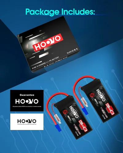 Miniatura 8 de HOOVO 3S Lipo Battery 2200mAh 80C 11.1V Shorty Lipo Batería Softcase con conector EC3 para drone RC Quadcopter helicóptero avión FPV RC Car, 2