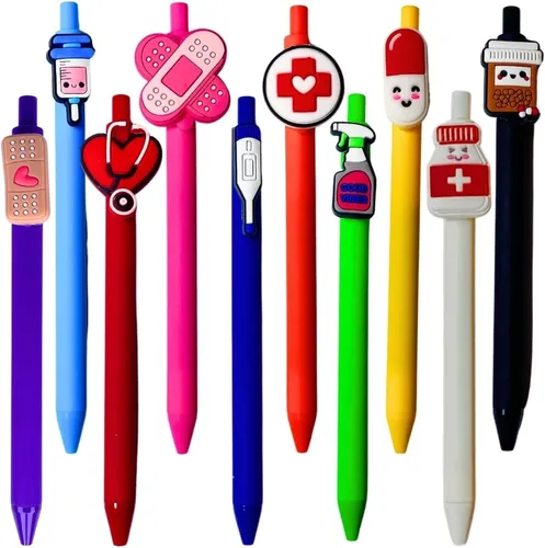 10 bolígrafos para enfermeras | Divertido juego de bolígrafos lindos para enfermeras, accesorios para el trabajo, estudiante de enfermería,