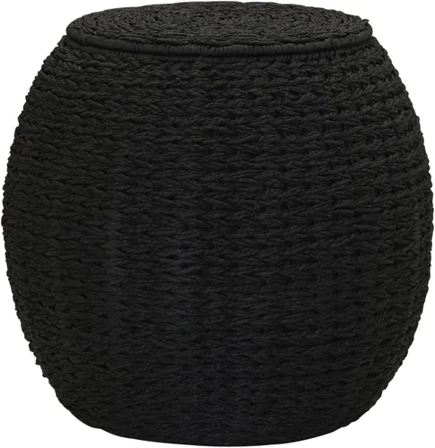 Household Essentials - Mesa tipo barril de cuerda de papel, color negro