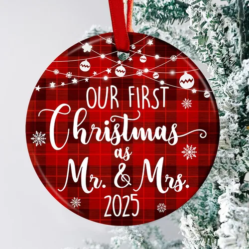 Miniatura 18 de Ornamento de Vidrio para el 50º Aniversario de Bodas – Elegante Decoración de Árbol de Navidad de Vidrio Transparente y Regalo Conmemorativo