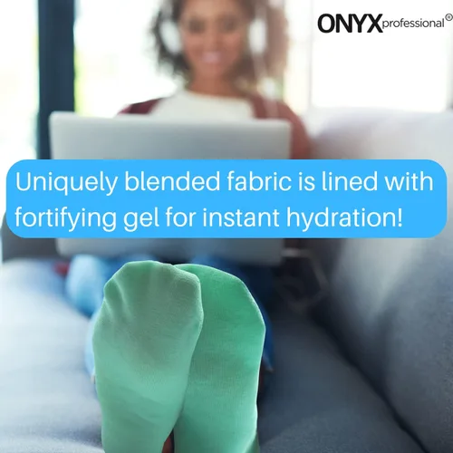 Miniatura 5 de Onyx Professional Calcetines hidratantes de gel, tratamiento de pies secos de talla única para mujeres u hombres, calcetines de spa hidratantes