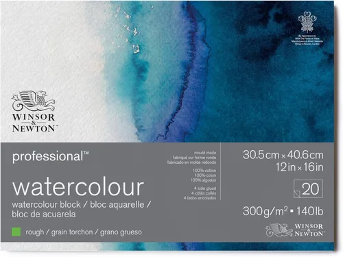 Miniatura 11 de Winsor & Newton Bloque de papel de acuarela profesional, 9" x 12", prensado en frío