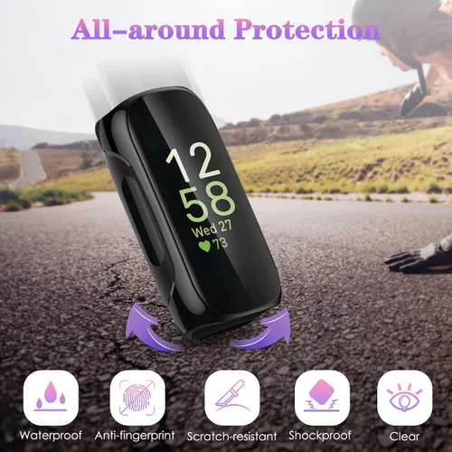 Miniatura 3 de FINTIE Paquete de 3 fundas compatibles con Fitbit Inspire 3 2 HR, flexible, suave, protector de pantalla de reloj, funda de TPU para parachoques