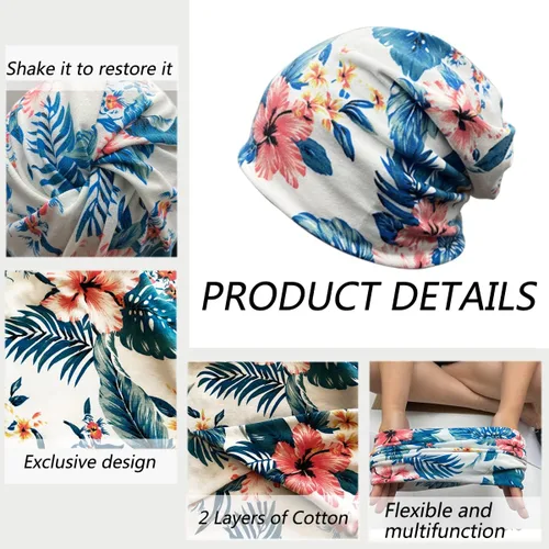 Miniatura 3 de JarseHera Gorro holgado de mujer con encaje de algodón, gorros para quimioterapia, gorros para el cáncer, turbante