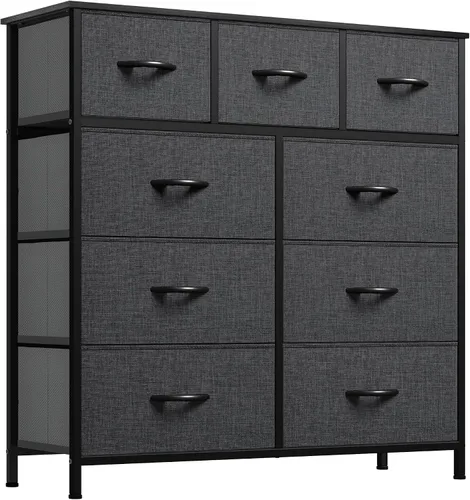 Miniatura 10 de YITAHOME Cómoda con 5 cajones – Torre de almacenamiento de tela, unidad organizadora para dormitorio, sala de estar, armarios – Estructura de acero