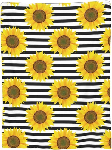 Manta de girasol, suave, cálida, ligera, acogedora manta de felpa para cama, sofá, oficina, decoración de regalos para niños y mujeres, 80 x 60