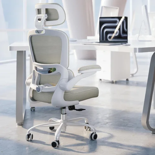 TRALT Silla Ergonómica de Oficina - Silla de Escritorio con Reposacabezas Ajustable Soporte Lumbar Silla de Computadora - Silla Cómoda de Malla con