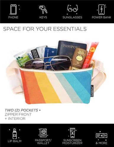 Miniatura 4 de FYDELITY Riñonera ecológica reciclada y sostenible para mujeres, linda bolsa de festival, pequeñas riñoneras para mujeres, riñonera rave