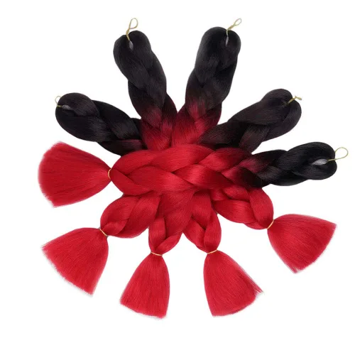 Miniatura 6 de 5 extensiones de cabello sintético para trenzar estilo afro ombré, 24 pulgadas, 2 tonos para mujeres, trenzas de ganchillo torcidas, 3.53 onzas