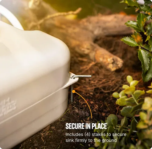 Miniatura 7 de Alpcour Fregadero portátil para acampar – Estación de higiene de viaje para interiores y exteriores con lavabo, grifo para correr, dispensador