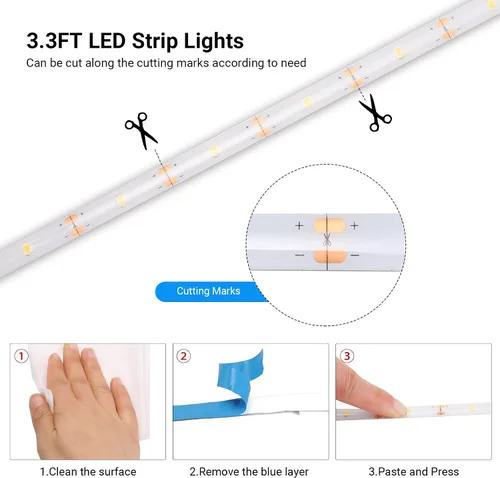 Miniatura 7 de Tira de Luces LED Alimentadas por Pilas con Control Remoto, 8 Modos, Regulable, Temporizador, Autoadhesiva, Cortable, Tira de Luces LED Impermeables