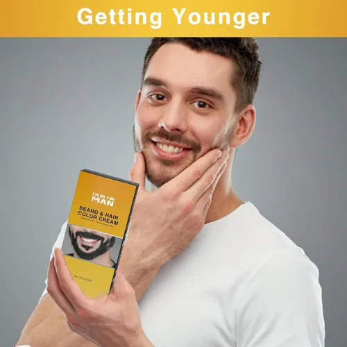 Miniatura 6 de Tinte para barba para hombres, colorante de barba para hombres, tinte negro para bigote y barba para hombres, 3 piezas de tinte de barba para hombre