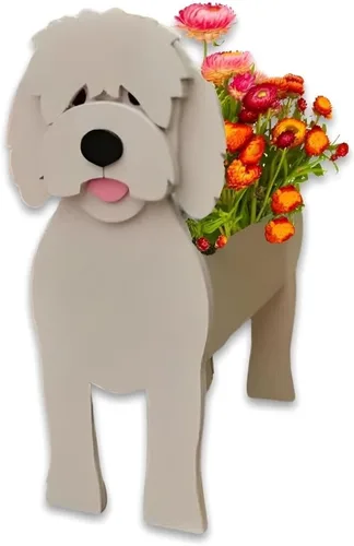 Miniatura 11 de Bamboo's Grocery LoKii Macetas de perro Boston Terrier, linda maceta de perro, contenedores de plantas con forma de animales, para plantas