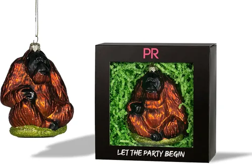 Party Rock | Ornamento de cristal de orangután | Colección Animal