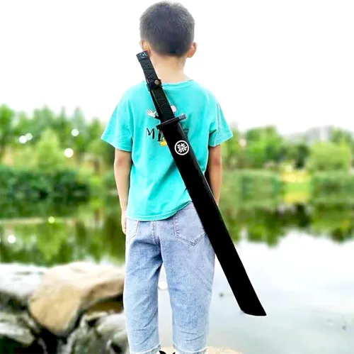 Miniatura 6 de Espada de anime japonés Samurai Pu de 32 pulgadas, espada de anime ninja Katana juguete para adolescentes, adultos, jugar, esgrima, diversión