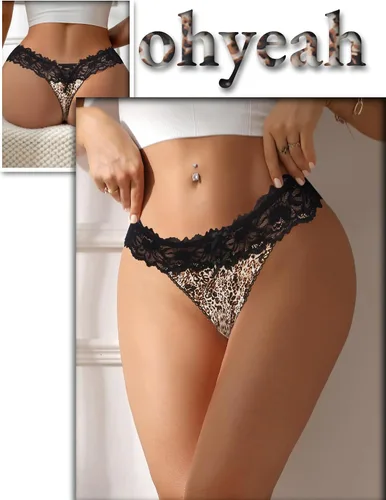 Miniatura 32 de ohyeah Tangas sexy de encaje tangas bragas de tiro bajo ropa interior para mujer de algodón entrepierna braga tangas bragas 4-18